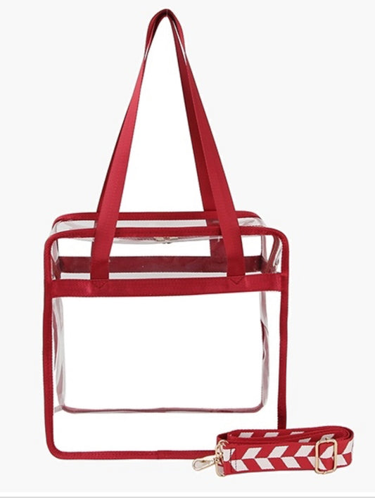 Transparent Tote Bag burgundy