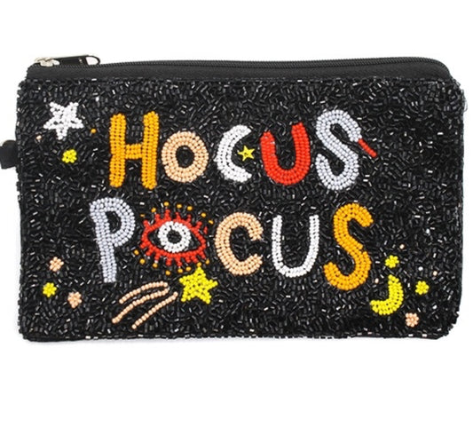 Seed bead Clutch Viola Hocus Pocus black